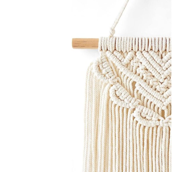 2 Pcs Macrame Wall Hanging Boho Wall Decor Home Chic Decoration - Picture 5 of 7